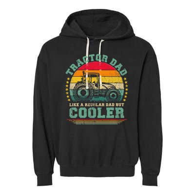 Vintage Tractor Dad Like A Regular Dad Tractor Father's Day Garment-Dyed Fleece Hoodie