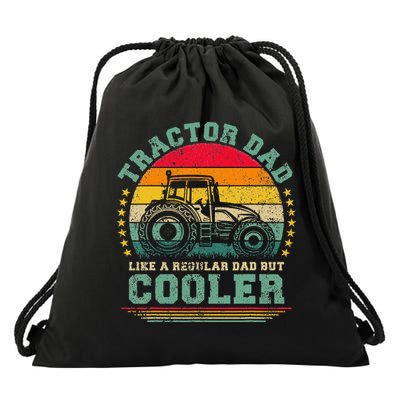 Vintage Tractor Dad Like A Regular Dad Tractor Father's Day Drawstring Bag