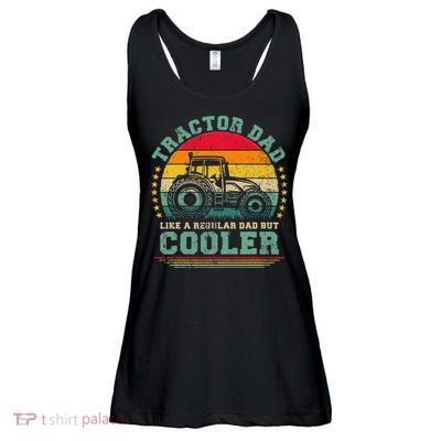 Vintage Tractor Dad Like A Regular Dad Tractor Father's Day Ladies Essential Flowy Tank