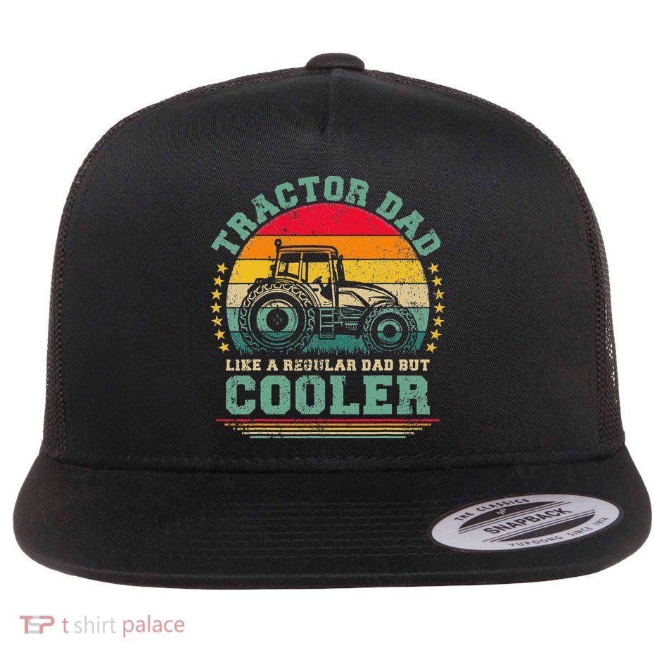 Vintage Tractor Dad Like A Regular Dad Tractor Father's Day Flatbill Hat