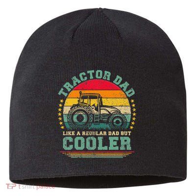 Vintage Tractor Dad Like A Regular Dad Tractor Father's Day Sustainable Beanie