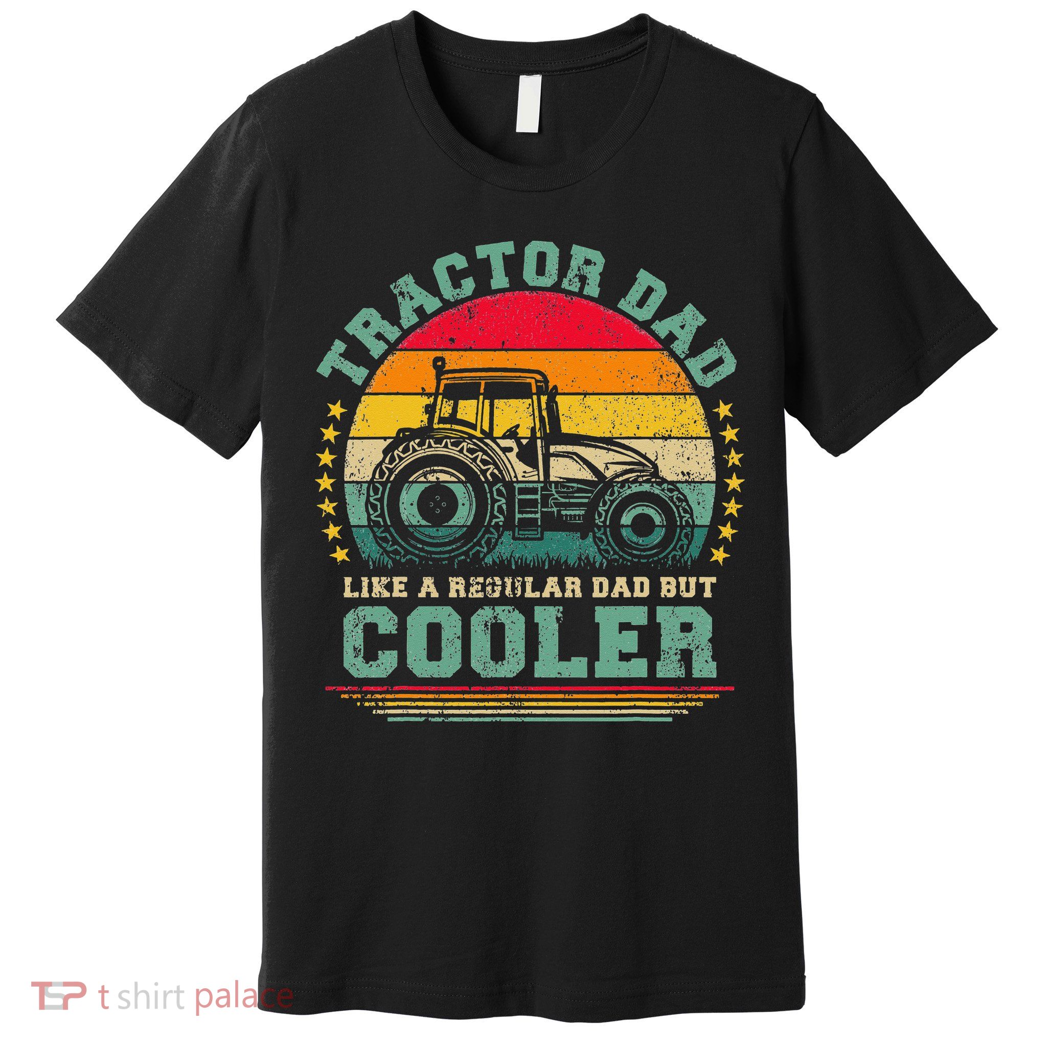 Vintage Tractor Dad Like A Regular Dad Tractor Father's Day Premium T-Shirt