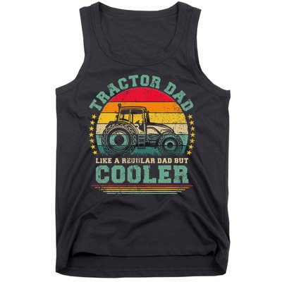 Vintage Tractor Dad Like A Regular Dad Tractor Father's Day Tank Top