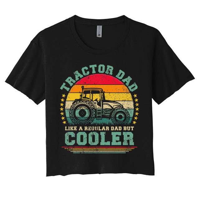 Vintage Tractor Dad Like A Regular Dad Tractor Father's Day Crop Top