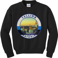 Vintage Tallinn Estonia Retro European City Kids Sweatshirt