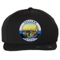 Vintage Tallinn Estonia Retro European City Wool Snapback Cap