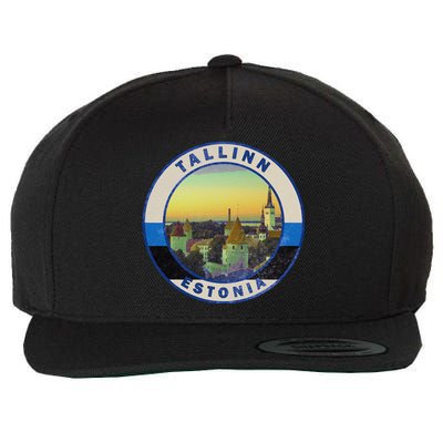 Vintage Tallinn Estonia Retro European City Wool Snapback Cap