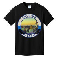 Vintage Tallinn Estonia Retro European City Kids T-Shirt