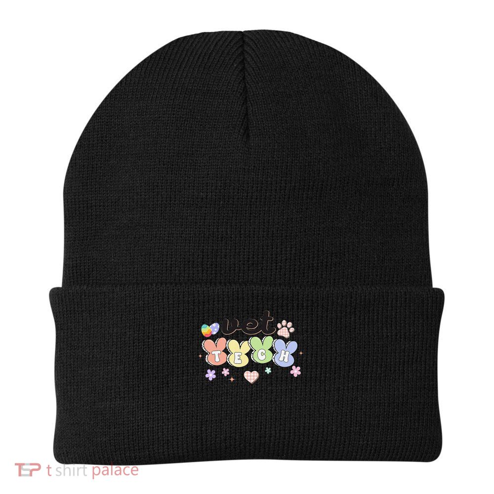 Vet Tech Easter Bunny Veterinary Assistant Easter Egg VT Knit Cap Winter Beanie