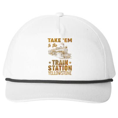 Vintage Take Em To The Train Station Snapback Five-Panel Rope Hat