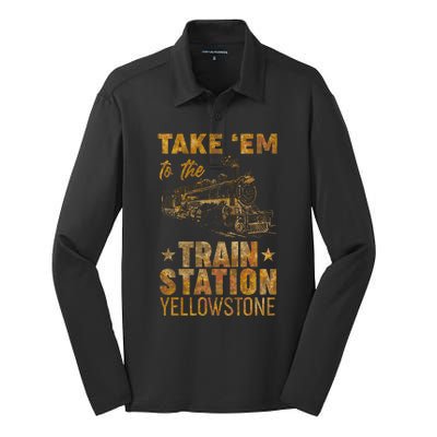 Vintage Take Em To The Train Station Silk Touch Performance Long Sleeve Polo