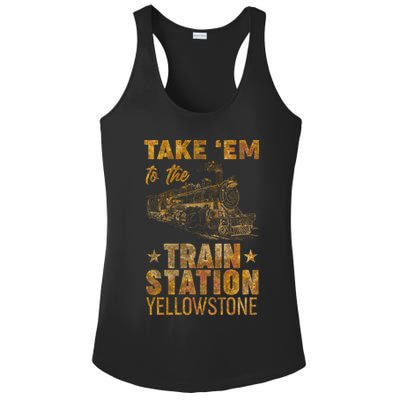 Vintage Take Em To The Train Station Ladies PosiCharge Competitor Racerback Tank