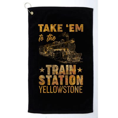 Vintage Take Em To The Train Station Golf Towel