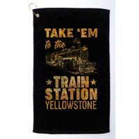 Vintage Take Em To The Train Station Golf Towel
