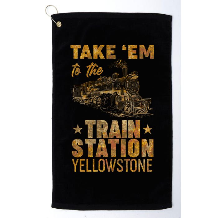 Vintage Take Em To The Train Station Golf Towel