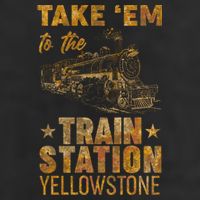 Vintage Take Em To The Train Station Golf Towel