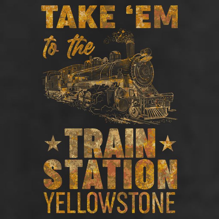 Vintage Take Em To The Train Station Golf Towel
