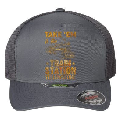 Vintage Take Em To The Train Station Flexfit Unipanel Trucker Cap