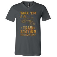 Vintage Take Em To The Train Station V-Neck T-Shirt