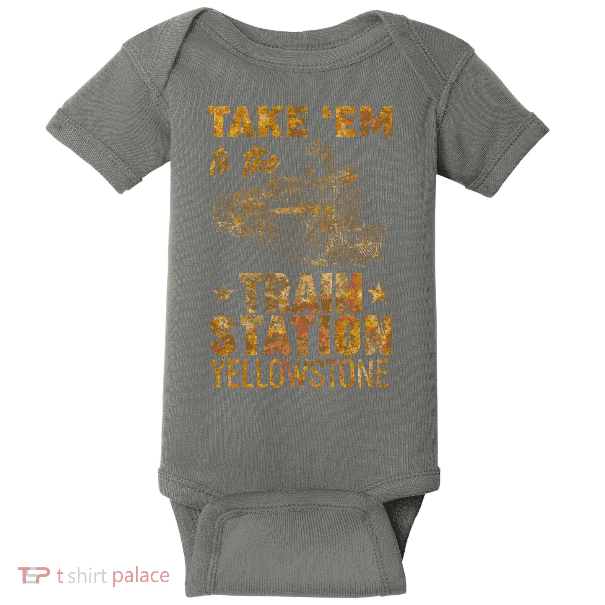 Vintage Take Em To The Train Station Baby Bodysuit