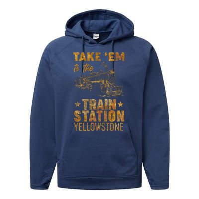 Vintage Take Em To The Train Station Performance Fleece Hoodie