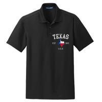 Vintage Texas Est 1845 Texas State Flag Map Texan Pride Dry Zone Grid Polo