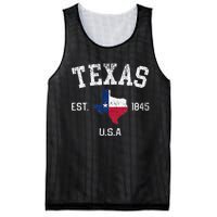 Vintage Texas Est 1845 Texas State Flag Map Texan Pride Mesh Reversible Basketball Jersey Tank