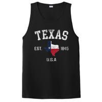 Vintage Texas Est 1845 Texas State Flag Map Texan Pride PosiCharge Competitor Tank