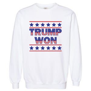 Victory Triumph Election Winner 2024 Trump Won American Flag Garment-Dyed Sweatshirt