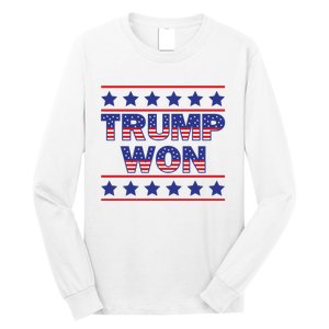 Victory Triumph Election Winner 2024 Trump Won American Flag Long Sleeve Shirt