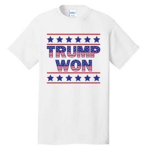 Victory Triumph Election Winner 2024 Trump Won American Flag Tall T-Shirt