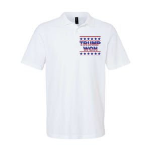 Victory Triumph Election Winner 2024 Trump Won American Flag Softstyle Adult Sport Polo