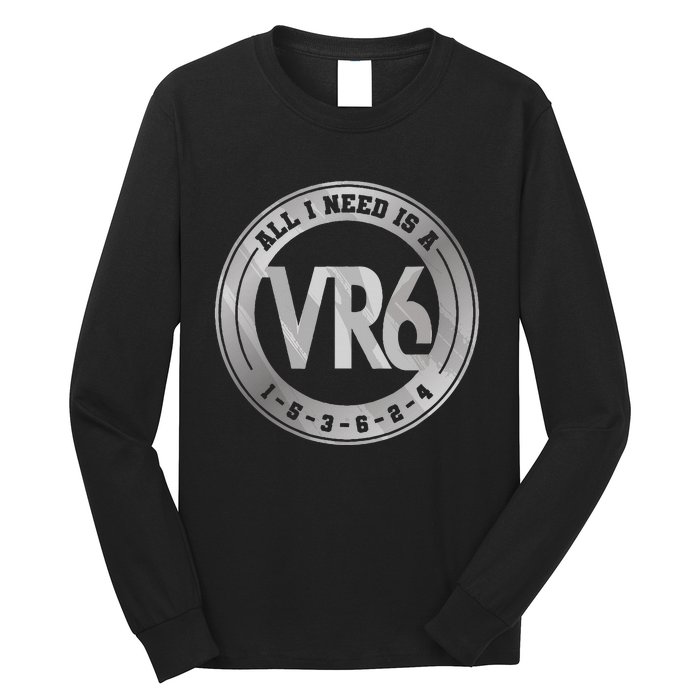 Vr6 Turbo Engine 1 5 3 6 2 4 Car Tuning Six Cylinder Vr6 Long Sleeve Shirt