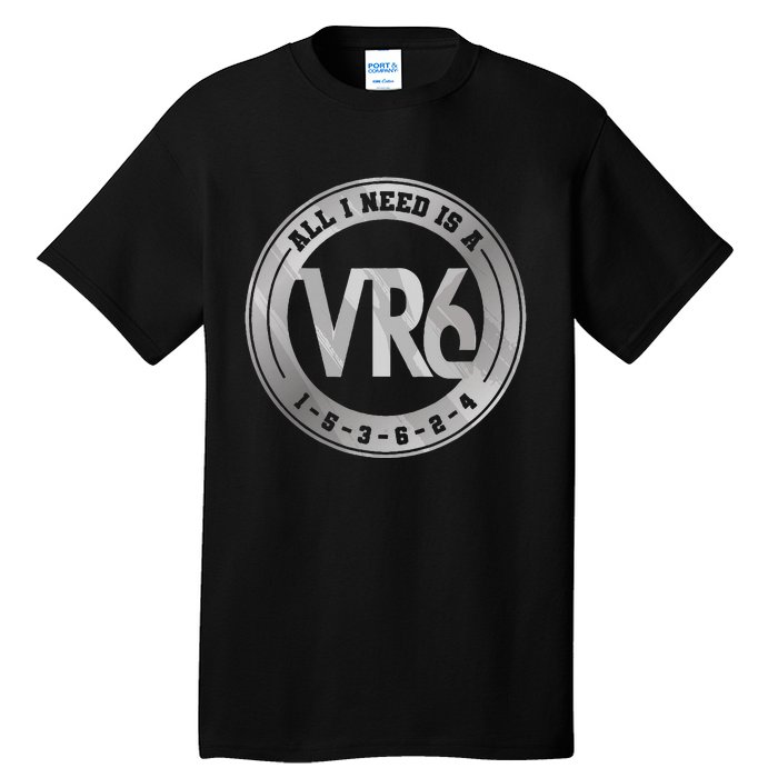 Vr6 Turbo Engine 1 5 3 6 2 4 Car Tuning Six Cylinder Vr6 Tall T-Shirt