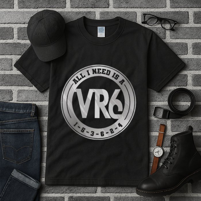 Vr6 Turbo Engine 1 5 3 6 2 4 Car Tuning Six Cylinder Vr6 Tall T-Shirt