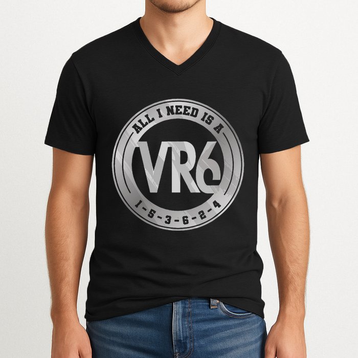 Vr6 Turbo Engine 1 5 3 6 2 4 Car Tuning Six Cylinder Vr6 V-Neck T-Shirt