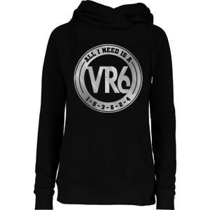 Vr6 Turbo Engine 1 5 3 6 2 4 Car Tuning Six Cylinder Vr6 Womens Funnel Neck Pullover Hood