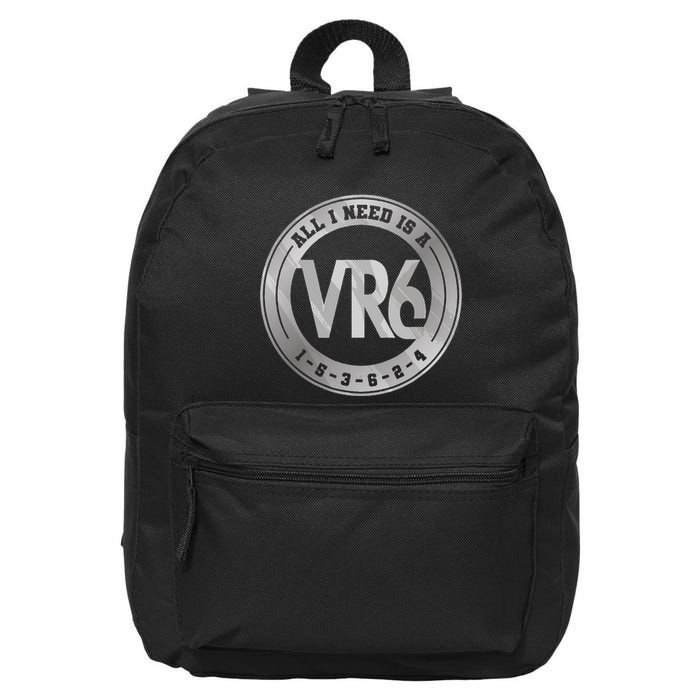 Vr6 Turbo Engine 1 5 3 6 2 4 Car Tuning Six Cylinder Vr6 16 in Basic Backpack