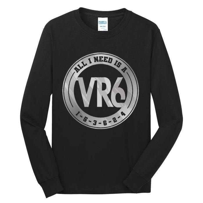 Vr6 Turbo Engine 1 5 3 6 2 4 Car Tuning Six Cylinder Vr6 Tall Long Sleeve T-Shirt