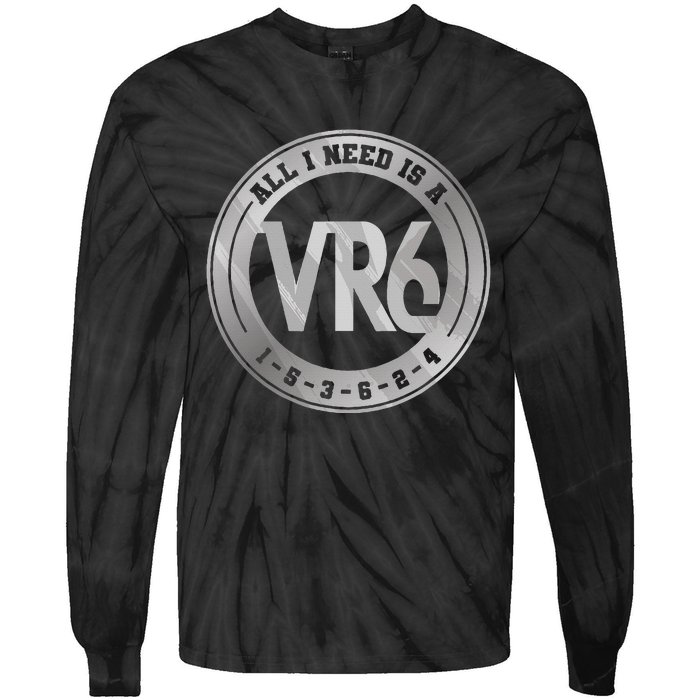 Vr6 Turbo Engine 1 5 3 6 2 4 Car Tuning Six Cylinder Vr6 Tie-Dye Long Sleeve Shirt