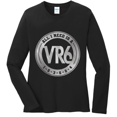 Vr6 Turbo Engine 1 5 3 6 2 4 Car Tuning Six Cylinder Vr6 Ladies Long Sleeve Shirt