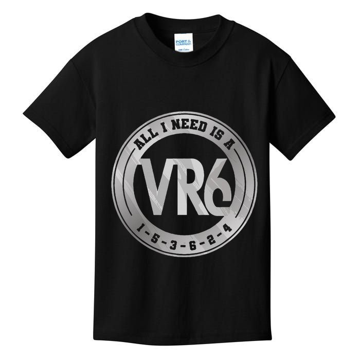 Vr6 Turbo Engine 1 5 3 6 2 4 Car Tuning Six Cylinder Vr6 Kids T-Shirt