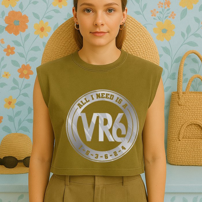 Vr6 Turbo Engine 1 5 3 6 2 4 Car Tuning Six Cylinder Vr6 Garment-Dyed Women's Muscle Tee