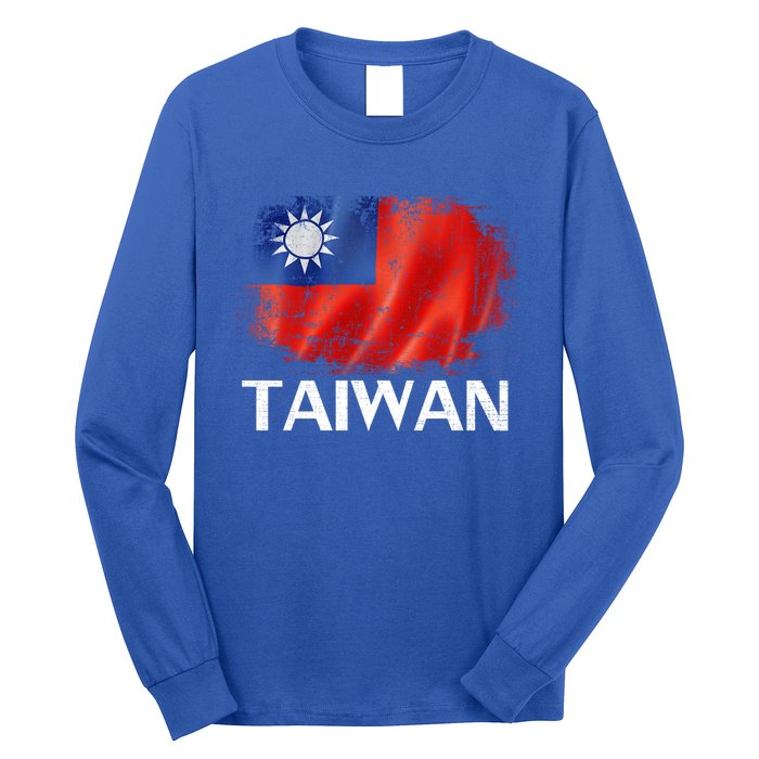 Vintage Taiwan Flag For Taiwanese Gift Long Sleeve Shirt