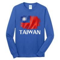 Vintage Taiwan Flag For Taiwanese Gift Tall Long Sleeve T-Shirt