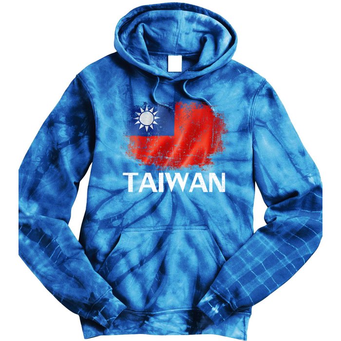 Vintage Taiwan Flag For Taiwanese Gift Tie Dye Hoodie