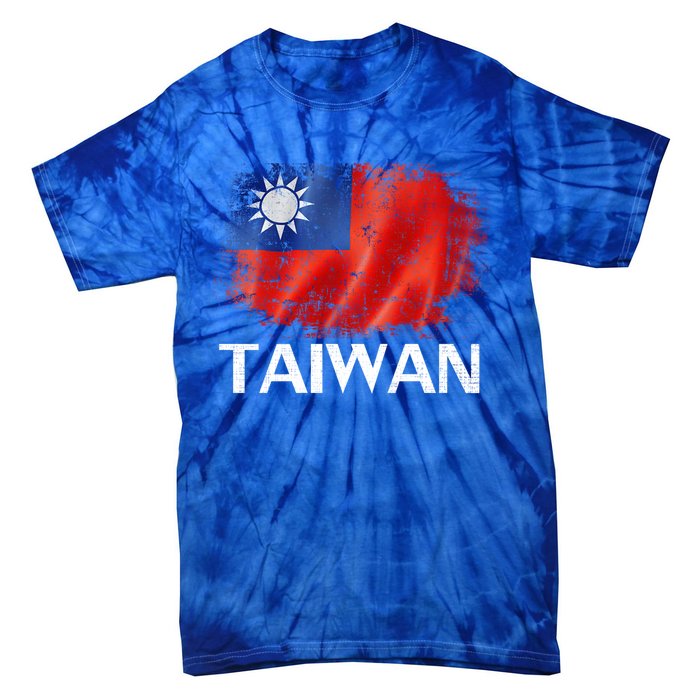 Vintage Taiwan Flag For Taiwanese Gift Tie-Dye T-Shirt