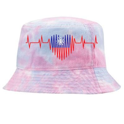 Vintage Taiwan Flag Heartbeat Design Proud Taiwanese Gift Tie-Dyed Bucket Hat