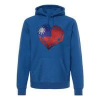 Vintage Taiwan Flag Special Heart Shape Stylish Design Gift Premium Hoodie