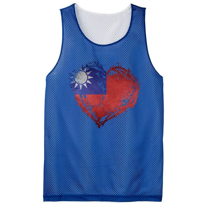 Vintage Taiwan Flag Special Heart Shape Stylish Design Gift Mesh Reversible Basketball Jersey Tank